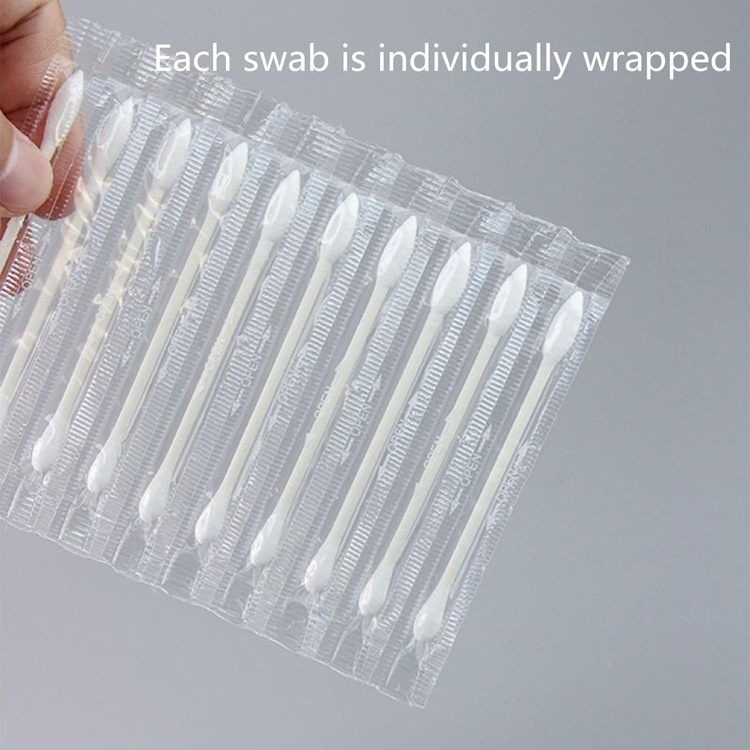 qtips100 individually packaged cotton swabs clean sanitary Travel Portable double headed paper stick disposable cosmetic White - Image 2